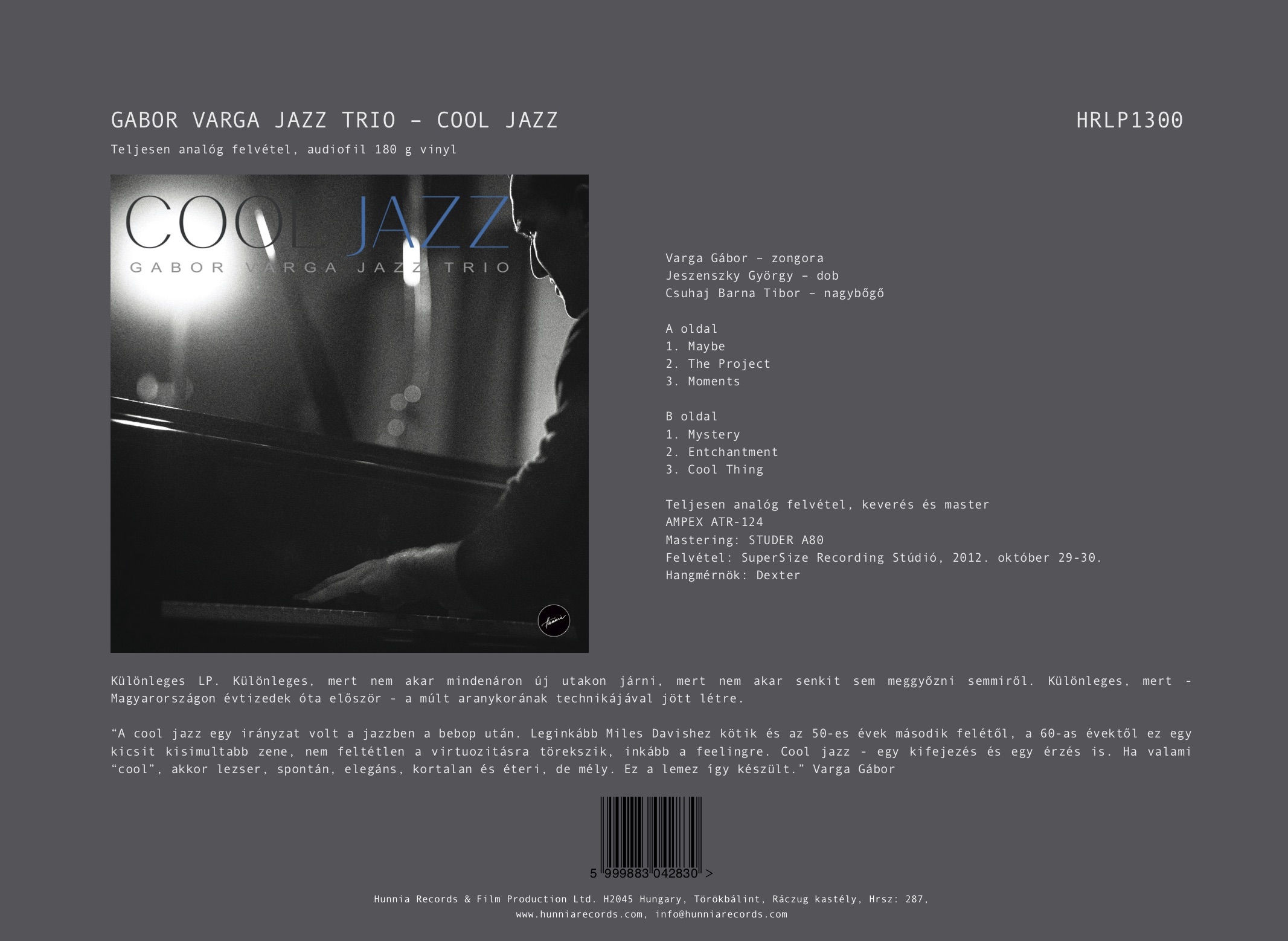 Hunnia Records HRLP1300 Varga Gábor Trio – Cool Jazz.jpg