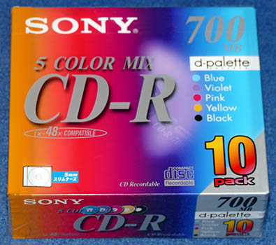 Sony d-palette 5 Color Mix CD-R 80 350px.JPG